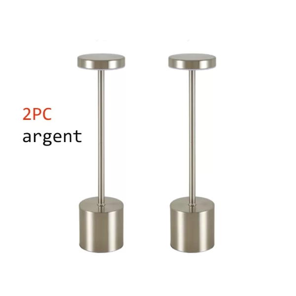 2pcs USB Rechargeable LED Desk Lamp Stepless Dimming Tricolor Touch Night Light Bedside Light Bar Hotel Decoration