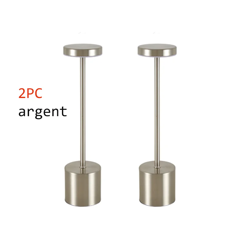 2pcs USB Rechargeable LED Desk Lamp Stepless Dimming Tricolor Touch Night Light Bedside Light Bar Hotel Decoration - Image 7