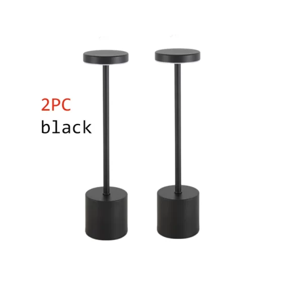 2pcs USB Rechargeable LED Desk Lamp Stepless Dimming Tricolor Touch Night Light Bedside Light Bar Hotel Decoration