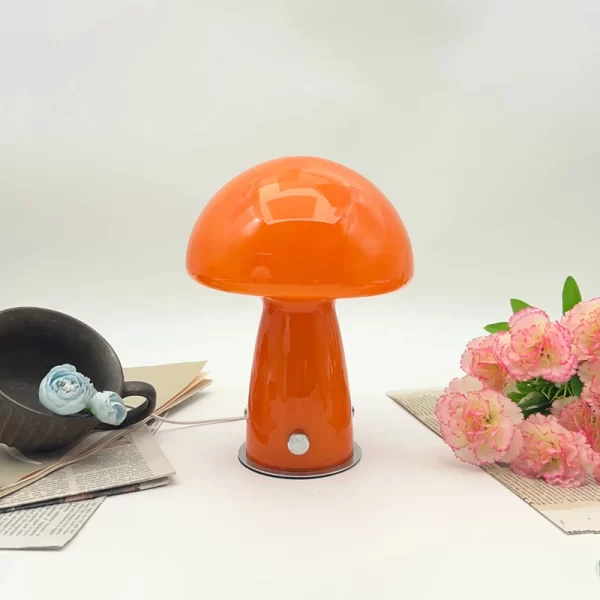 Bauhaus vintage style mushroom lamp Nordic style bedroom bedside ins girly internet-famous living room glass ambient nightlight
