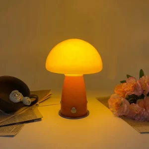 Bauhaus vintage style mushroom lamp Nordic style bedroom bedside ins girly internet-famous living room glass ambient nightlight - Image 3