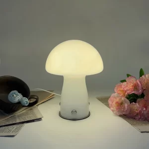 Bauhaus vintage style mushroom lamp Nordic style bedroom bedside ins girly internet-famous living room glass ambient nightlight - Image 5