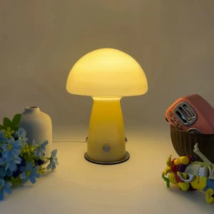 Bauhaus vintage style mushroom lamp Nordic style bedroom bedside ins girly internet-famous living room glass ambient nightlight - Image 6