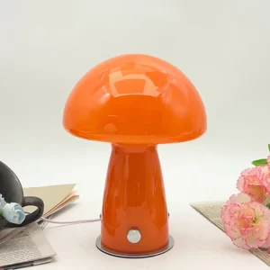 Bauhaus vintage style mushroom lamp Nordic style bedroom bedside ins girly internet-famous living room glass ambient nightlight - Image 7