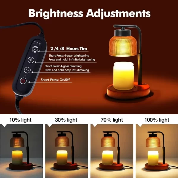 Candle Warmer Lamp with Timer Adjustable Height, Dimmable, 24-Hour Timer for Home Decor & Gifts Candle Warmer Lamp