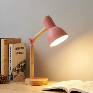 Creative Nordic Table Lamp Wooden Art LED Turn Head Simple Bedside Desk Light/Eye Protection Reading&Bedroom Study Lamp - Image 3