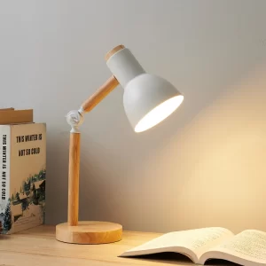 Creative Nordic Table Lamp Wooden Art LED Turn Head Simple Bedside Desk Light/Eye Protection Reading&Bedroom Study Lamp - Image 5