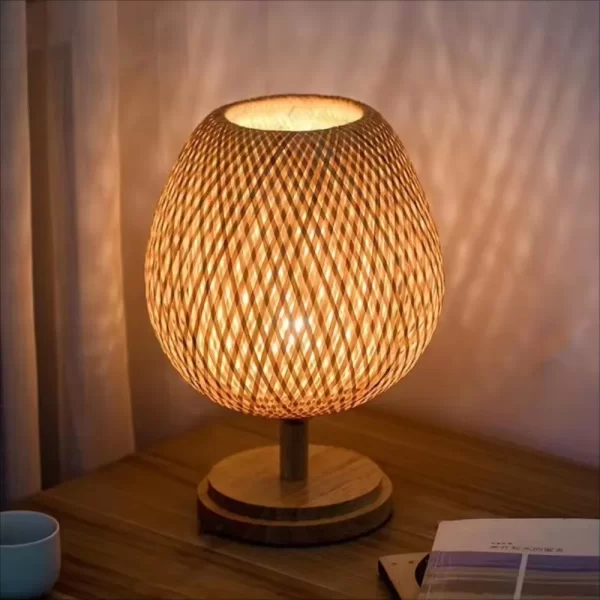 Decorative Handmade E27 Long or Short Light Rusitc Style Bamboo Woven Table Lamp Bamboo Tea Room Bedroom  Dining Room