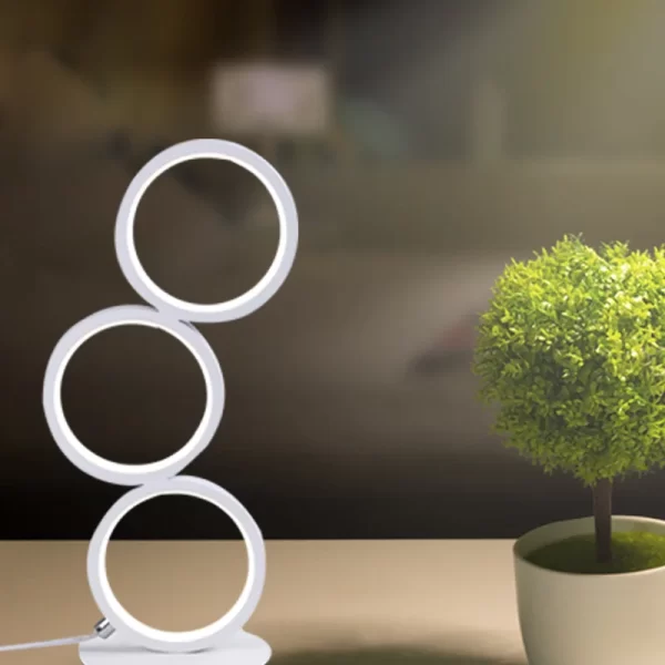 Dimming Table Lamp Intelligent Touch Ring Night Light Bedroom Simple Modern Living Room Lamp Monochrome Circle DeskTable Lamp