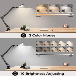 Folding Double Head Led Desk Lamps Stepless Dimmable Eye-Caring 24W Table Lamp  Monitor Light for office Study Reading Lighting - Image 4