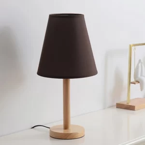 Nordic Wood Cloth Table Lamp Bedroom Bedside Modern Simple Wooden Fabric Desk Lamp Study Table Light Fixtures Living Room Decor