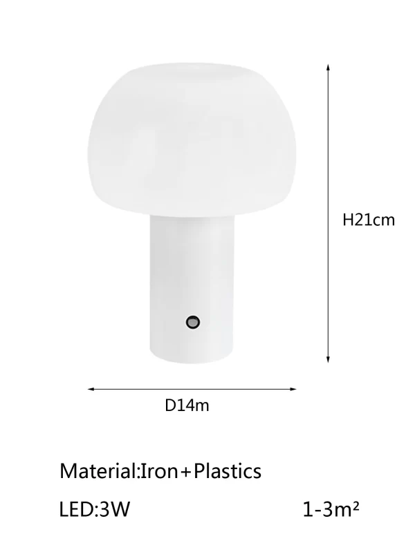 LED Charging Table Lamp New Mushroom Lamp 3-colors Dimming Desk Lamp Mushroom Night Light for Bar Restaurant Bedroom Decoration