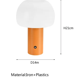 LED Charging Table Lamp New Mushroom Lamp 3-colors Dimming Desk Lamp Mushroom Night Light for Bar Restaurant Bedroom Decoration - Image 10