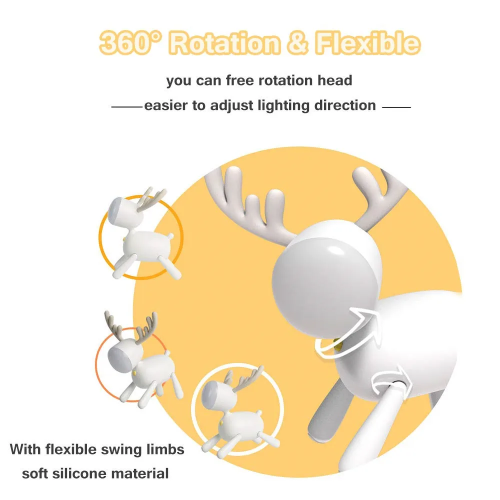LED Kids Night Light Cute Deer Bedside Lamp Adjustable Brightness Table Desk Lamp Children Gifts For Home Bedroom Decoration - Image 3