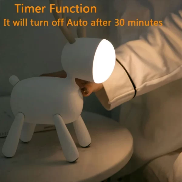 LED Kids Night Light Cute Deer Bedside Lamp Adjustable Brightness Table Desk Lamp Children Gifts For Home Bedroom Decoration