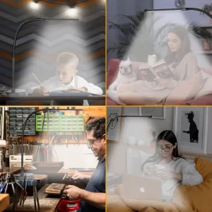 LOOPITYS LED Desk Lamp, Swing Arm Architect Task Lamp with Long Flexible Gooseneck, 3 Color Modes, and USB Adapter - Image 5