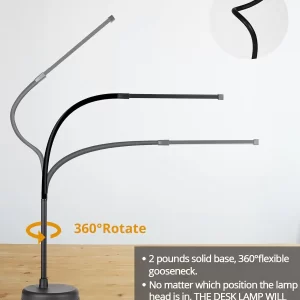 LOOPITYS LED Desk Lamp, Swing Arm Architect Task Lamp with Long Flexible Gooseneck, 3 Color Modes, and USB Adapter - Image 6