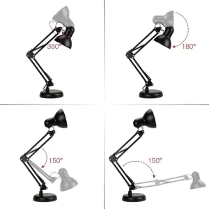Modern Long Arm Led Lamp Desk Iron Ac85-220v E27 Base Folding Clamp Table Light Read Study Lighting 5w Bulb Included - Image 6