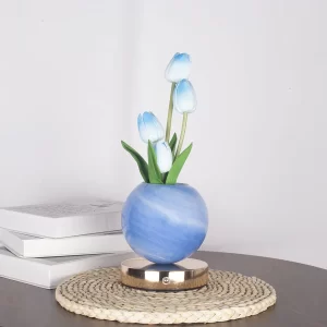 New tulip night light, simulated flower bouquet table lamp, decorative bedroom bedside mood light, dreamy planet lamp - Image 2