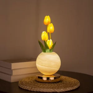 New tulip night light, simulated flower bouquet table lamp, decorative bedroom bedside mood light, dreamy planet lamp - Image 4