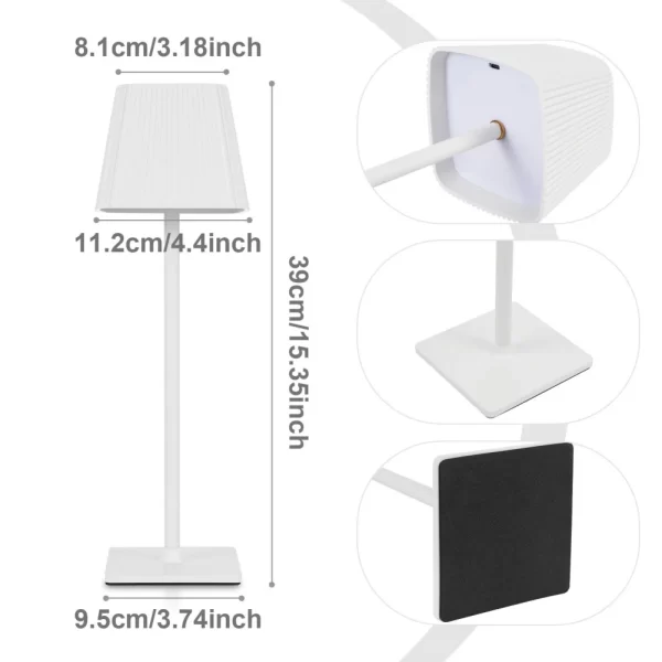 Portable Table Lamp Touch Led Lamp for Home Battery Operated Lamp Outdoor Waterproof Cordless 4000mAh