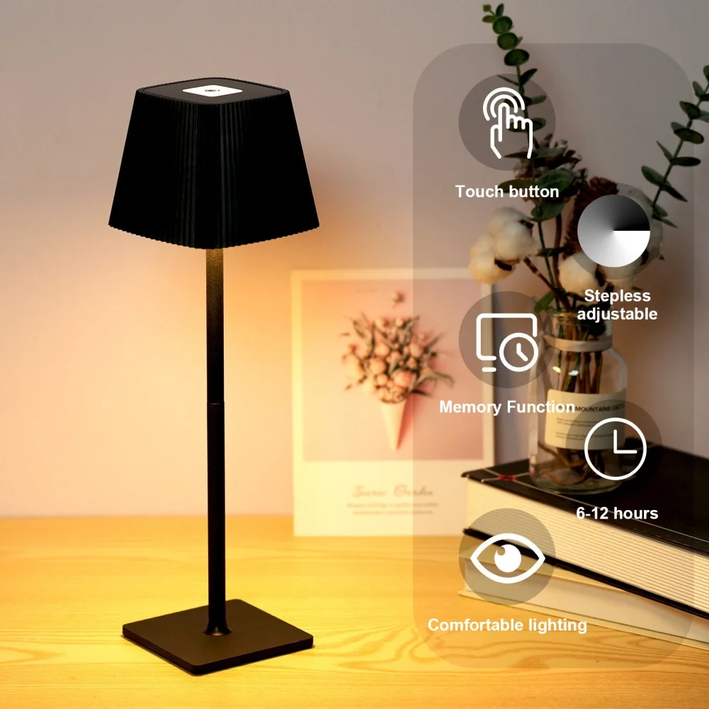 Portable Table Lamp Touch Led Lamp for Home Battery Operated Lamp Outdoor Waterproof Cordless 4000mAh - Image 1