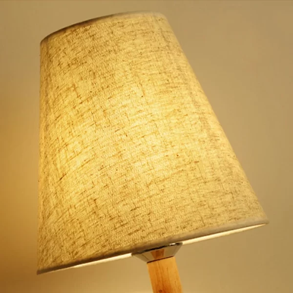 Nordic Wood Cloth Table Lamp Bedroom Bedside Modern Simple Wooden Fabric Desk Lamp Study Table Light Fixtures Living Room Decor