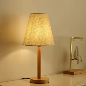 Nordic Wood Cloth Table Lamp Bedroom Bedside Modern Simple Wooden Fabric Desk Lamp Study Table Light Fixtures Living Room Decor - Image 2